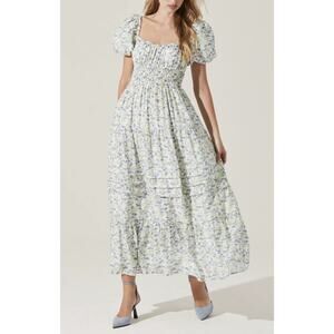 ASTR the Label Florentina Dress in Cream Blue Floral